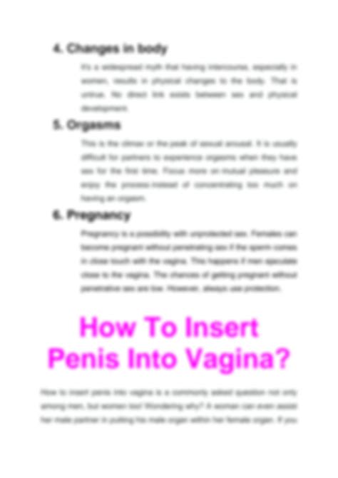 how to insert the penis|How to have vaginal sex